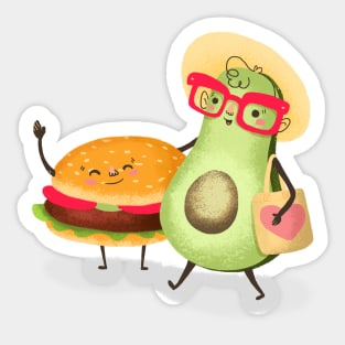 Burger & Avocado Sticker